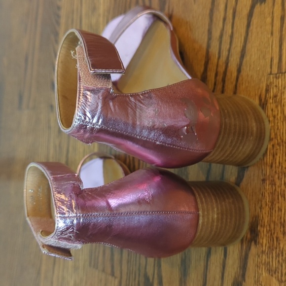 Jeffrey Campbell Issa Boho Peasant Romantic Strappy Rose Metallic Kitten Heel 9 - Picture 6 of 10